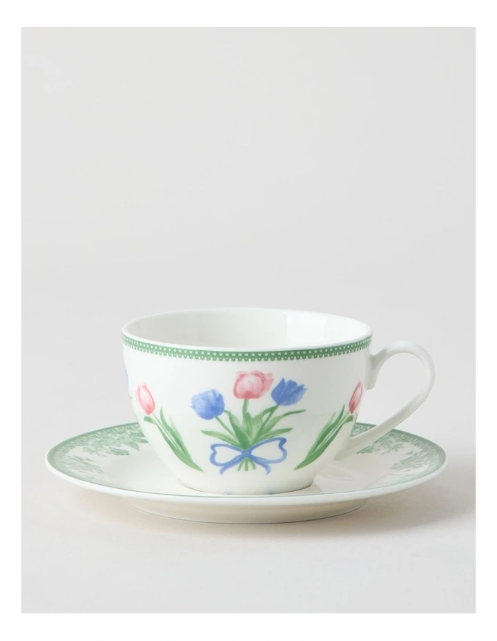 Tulips Cup & Saucer Set in Multi image 1