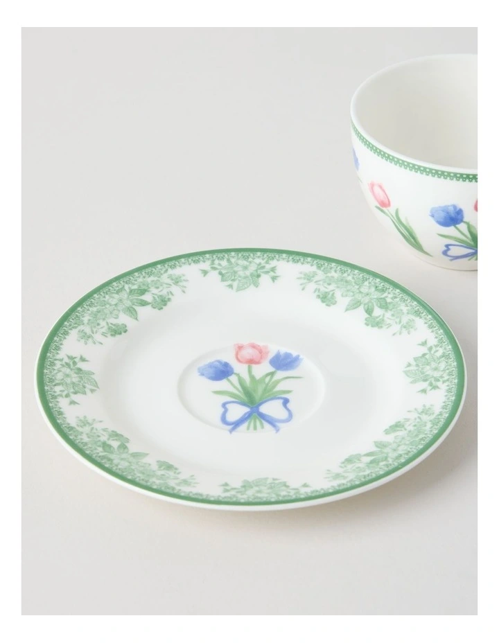 Tulips Cup & Saucer Set in Multi image 2