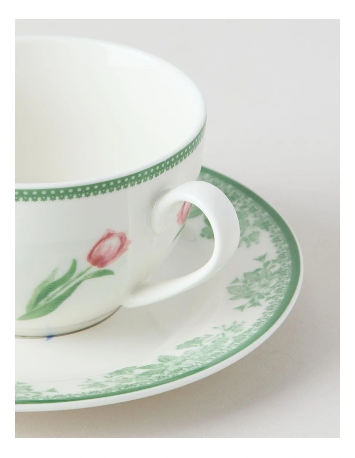 Tulips Cup & Saucer Set in Multi image 4
