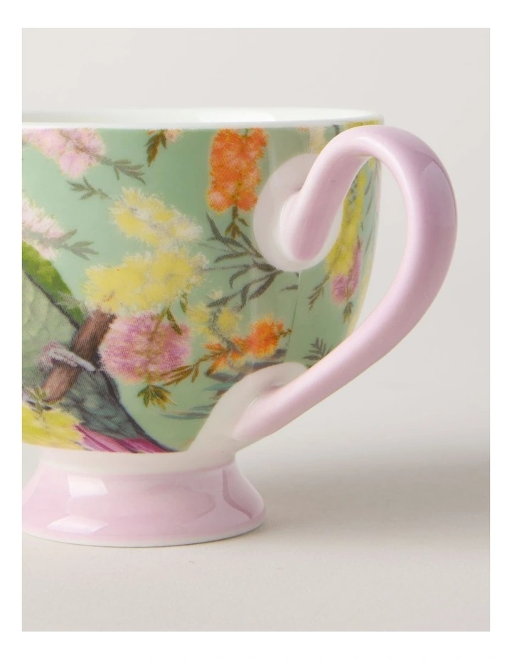 Lauren Stringini Princess Parrot Tea Cup and Saucer in Green image 2