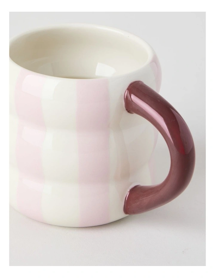Bubble Mug With Hand Paint in Pink Stripe image 2