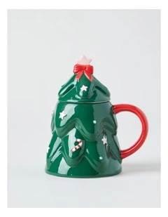 Christmas Tree Mug with Lid