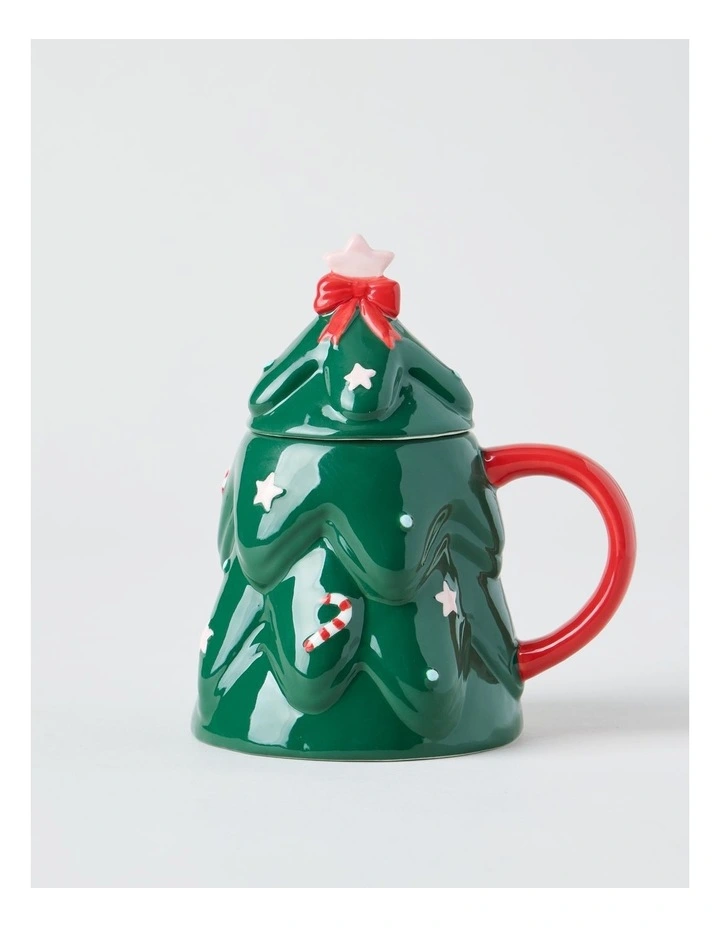 Christmas Tree Mug with Lid image 1