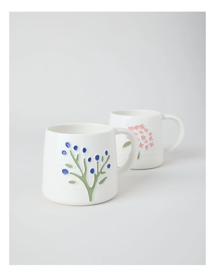 Floral Mug in Blue image 3