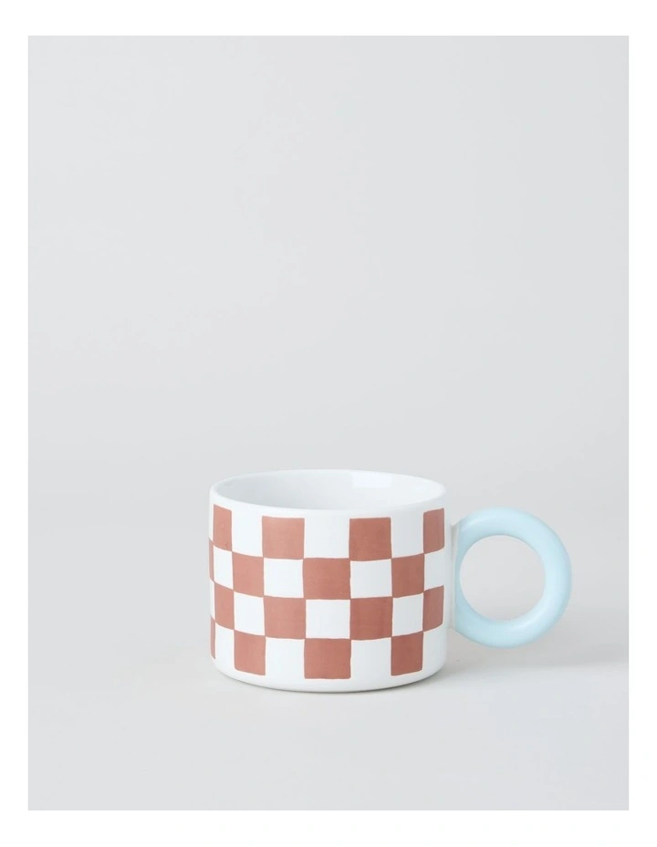 Mimi Mug Brown and Blue Check image 1