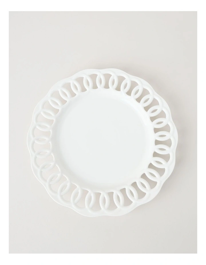Lattice Charger Plate 33cm in White image 1
