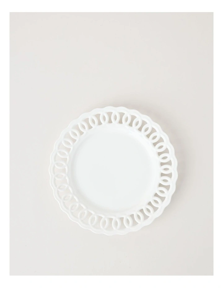 Lattice Side Plate 22cm in White image 1