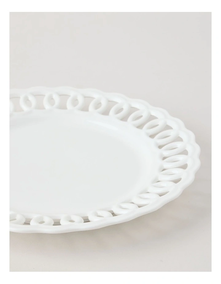 Lattice Side Plate 22cm in White image 2