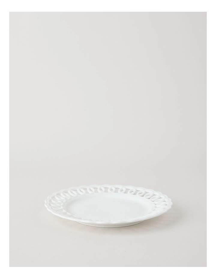Lattice Side Plate 22cm in White image 3