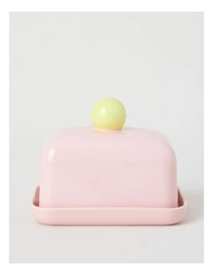 Bubble Butter Dish in Pink & Yellow