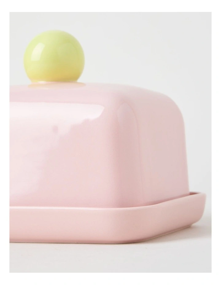 Bubble Butter Dish in Pink & Yellow image 2