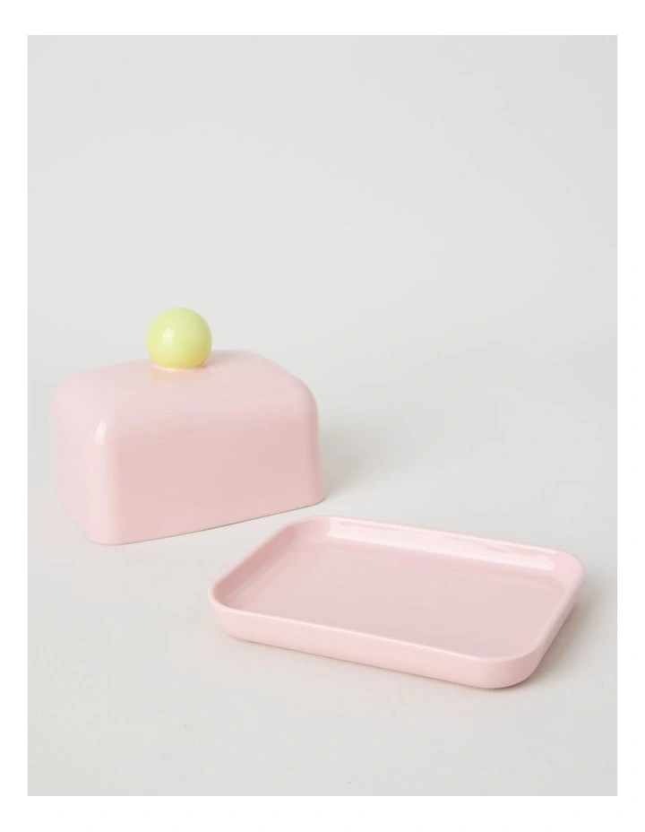 Bubble Butter Dish in Pink & Yellow image 3