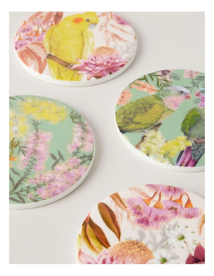Lauren Stringini Coaster Set of 4 10cm in Green and Pearl image 3