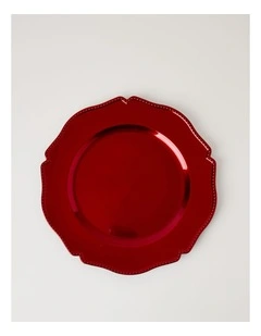 Scalloped Charger Plate Set of 4 Red