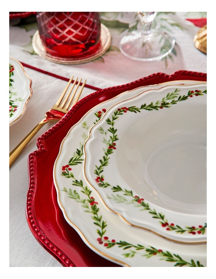 Scalloped Charger Plate Set of 4 Red image 2
