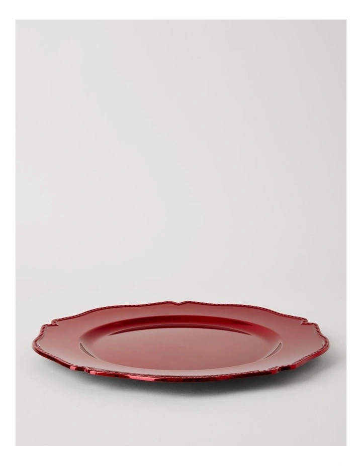 Scalloped Charger Plate Set of 4 Red image 4