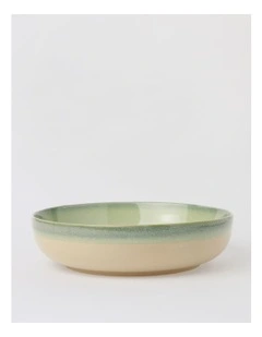Esperance Celadon Wiped Edge Shallow Bowl Large in Green