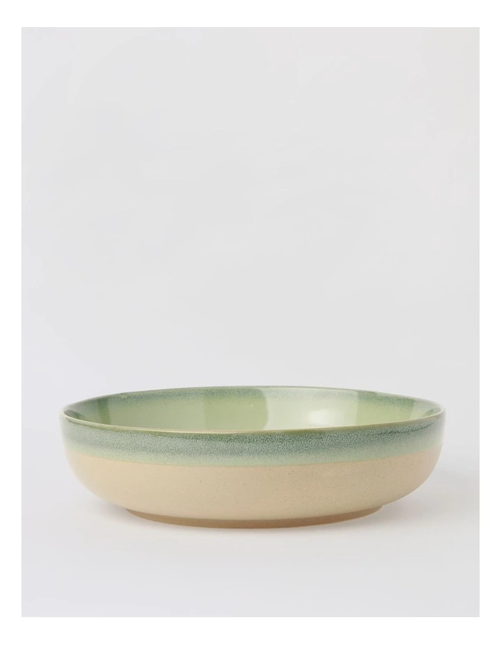 Esperance Celadon Wiped Edge Shallow Bowl Large in Green image 1