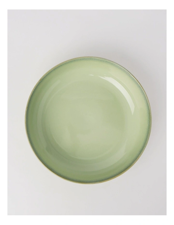 Esperance Celadon Wiped Edge Shallow Bowl Large in Green image 2