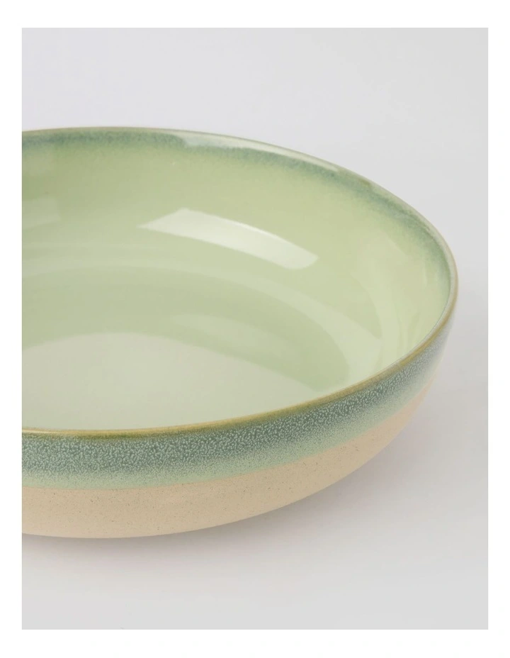 Esperance Celadon Wiped Edge Shallow Bowl Large in Green image 3