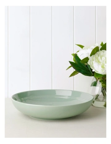 Avenue Shallow Serving Bowl in Sage Green