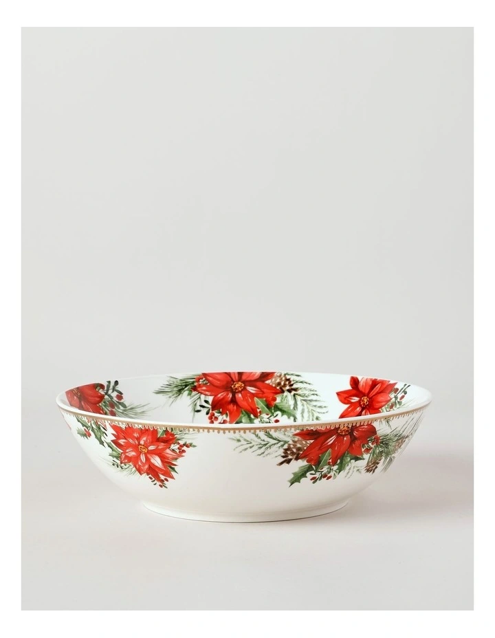 Heirloom Poinsettia Serving Bowl in Red image 1