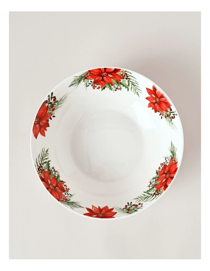 Heirloom Poinsettia Serving Bowl in Red image 2
