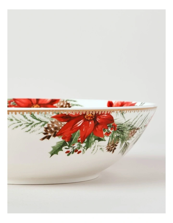 Heirloom Poinsettia Serving Bowl in Red image 3