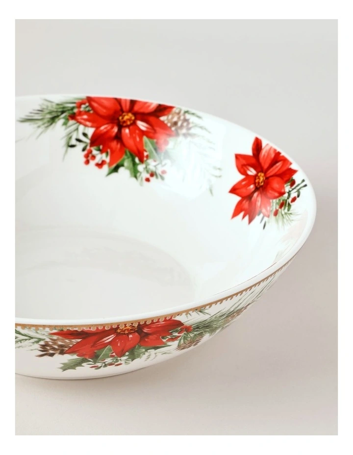 Heirloom Poinsettia Serving Bowl in Red image 4