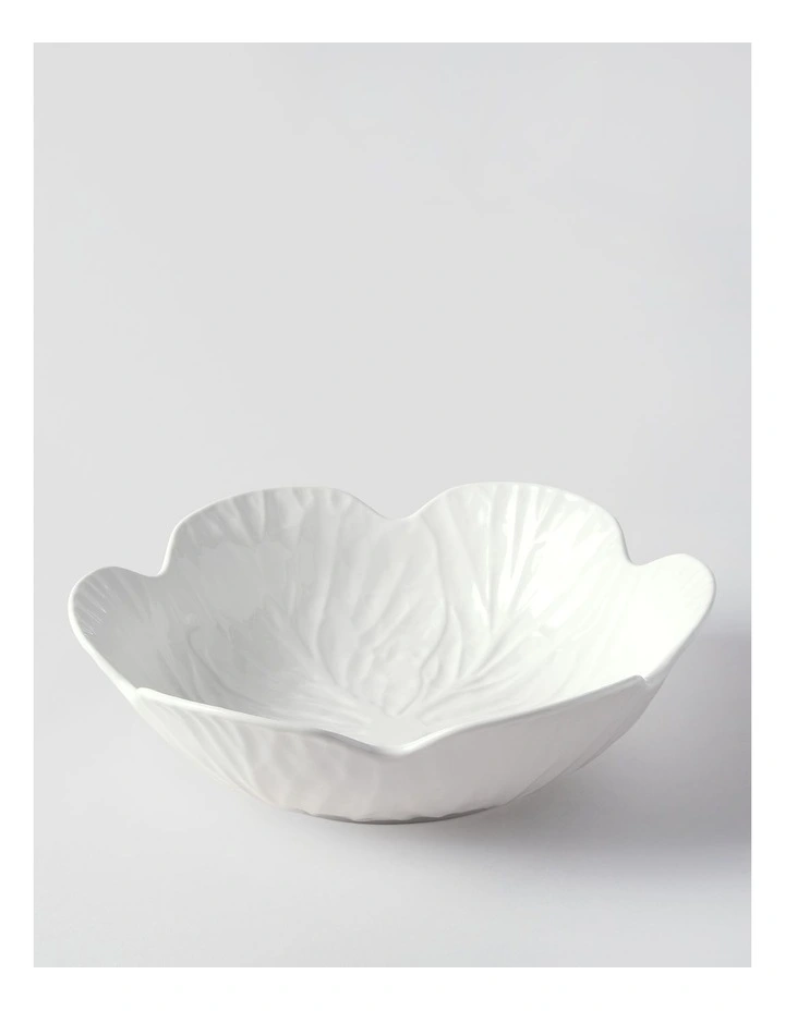 Cabbage Serving Bowl in White image 1