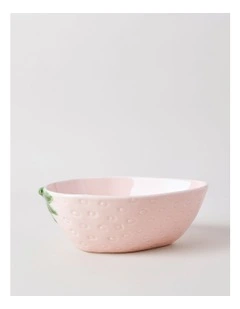 Strawberry Serving Bowl in Pink