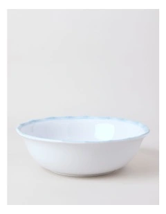 Bamboo Blue Serving Bowl in White/Blue