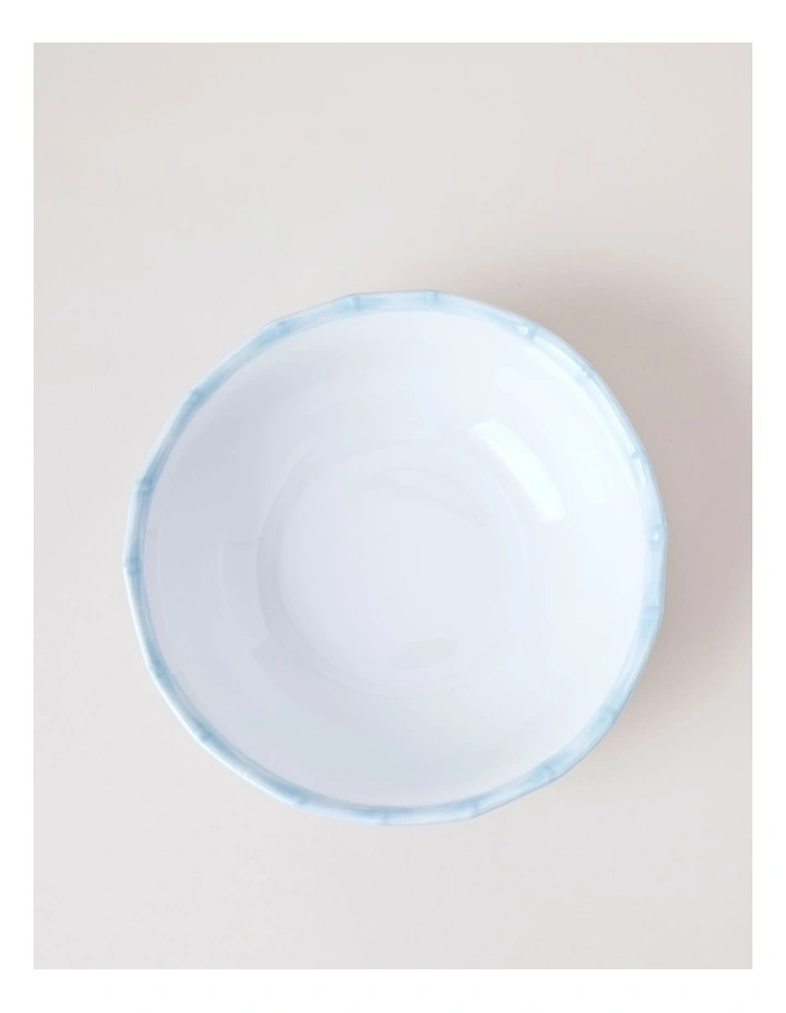 Bamboo Blue Serving Bowl in White/Blue image 2