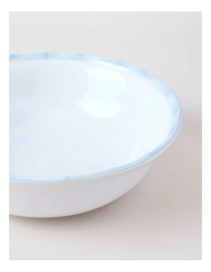 Bamboo Blue Serving Bowl in White/Blue image 3