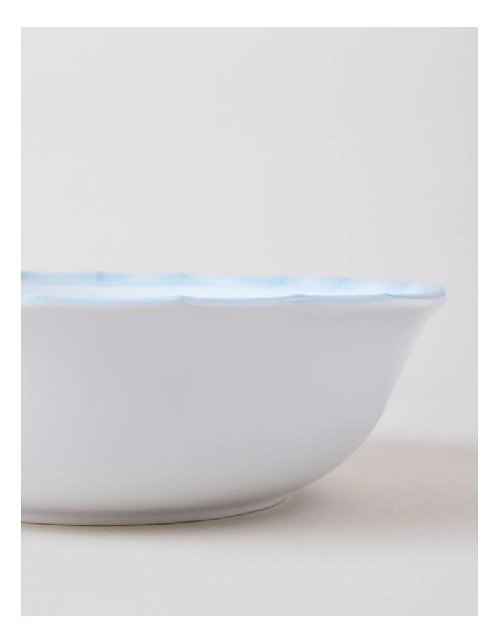 Bamboo Blue Serving Bowl in White/Blue image 4