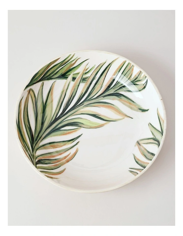 Fuse Wood & Enamel Serving Bowl 39.5cm in Natural/White image 2