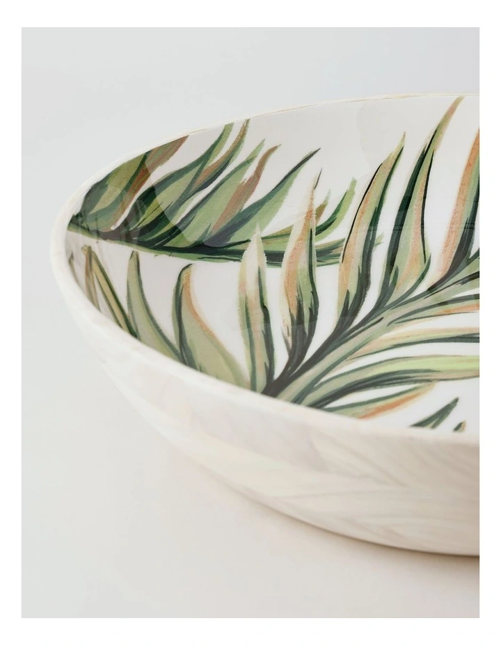 Fuse Wood & Enamel Serving Bowl 39.5cm in Natural/White image 3