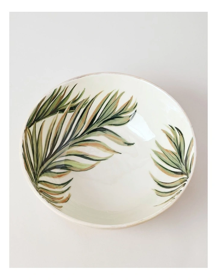 Fuse Wood & Enamel Serving Bowl 30cm in Natural/White image 2
