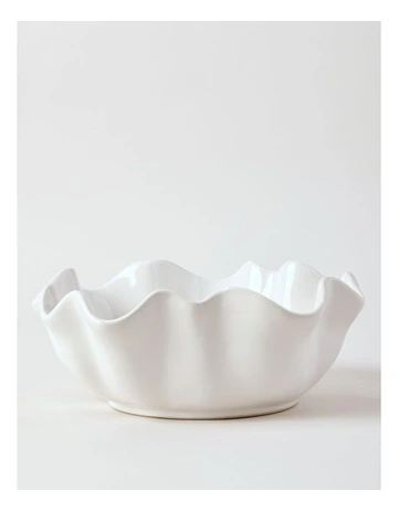 Fluted Serve Bowl 27cm in White