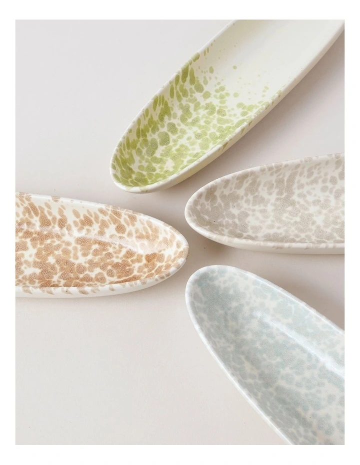 Hinterland Oval Bowl in White/Green image 5