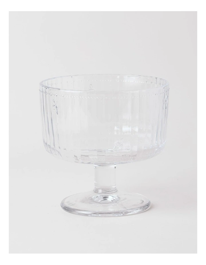 Honey Bee Pressed Glass Trifle Bowl in Clear image 1