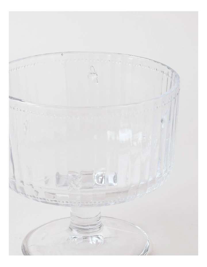 Honey Bee Pressed Glass Trifle Bowl in Clear image 2