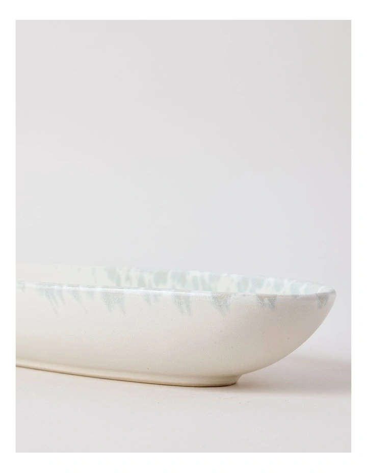 Hinterland Oval Bowl in White/Blue image 3