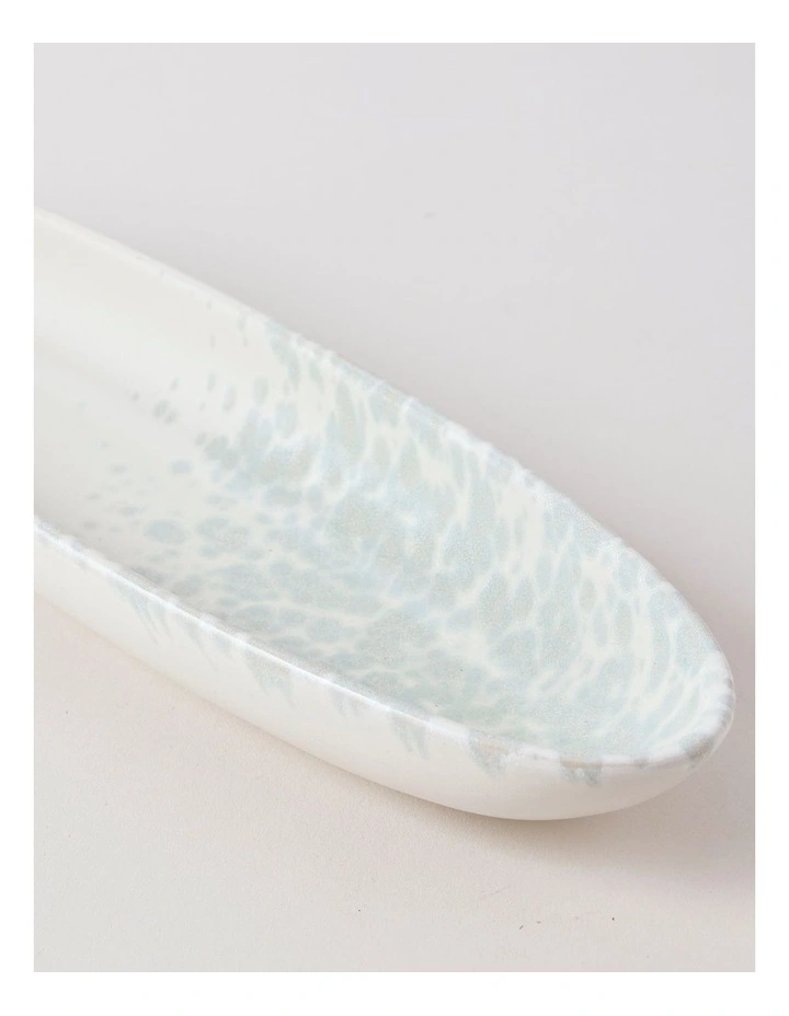 Hinterland Oval Bowl in White/Blue image 4