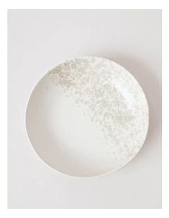 Hinterland Serving Bowl in White/Taupe