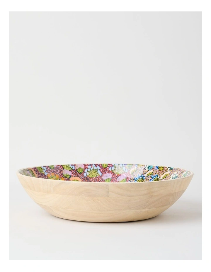 Artists of Ampilatwatja x Art Series Bush Flowers Serving Bowl 39.5cm by Latoya Ngwarraye Petrick image 1