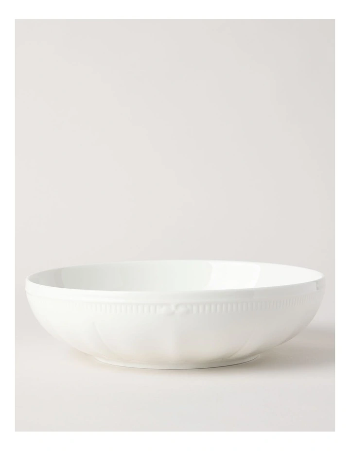 Bella Scalloped Serving Bowl 29cm in White image 1