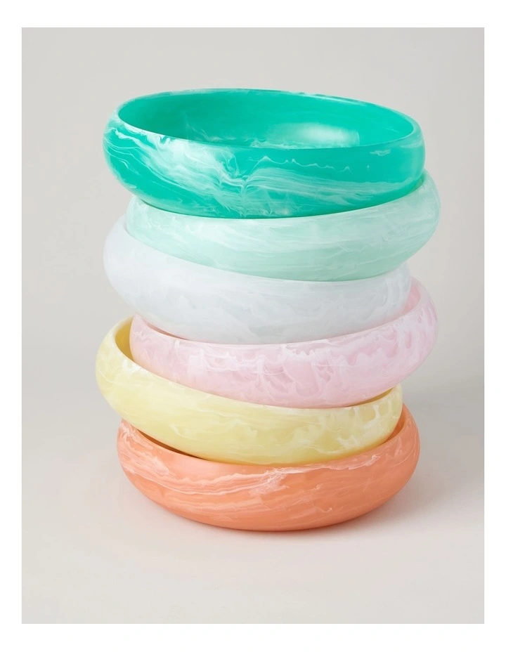 Pastel Brights Round Deep Salad Bowl 29cm in White image 6