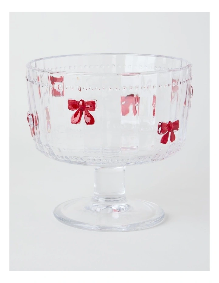 Embossed Bow Trifle Bowl in Red image 1