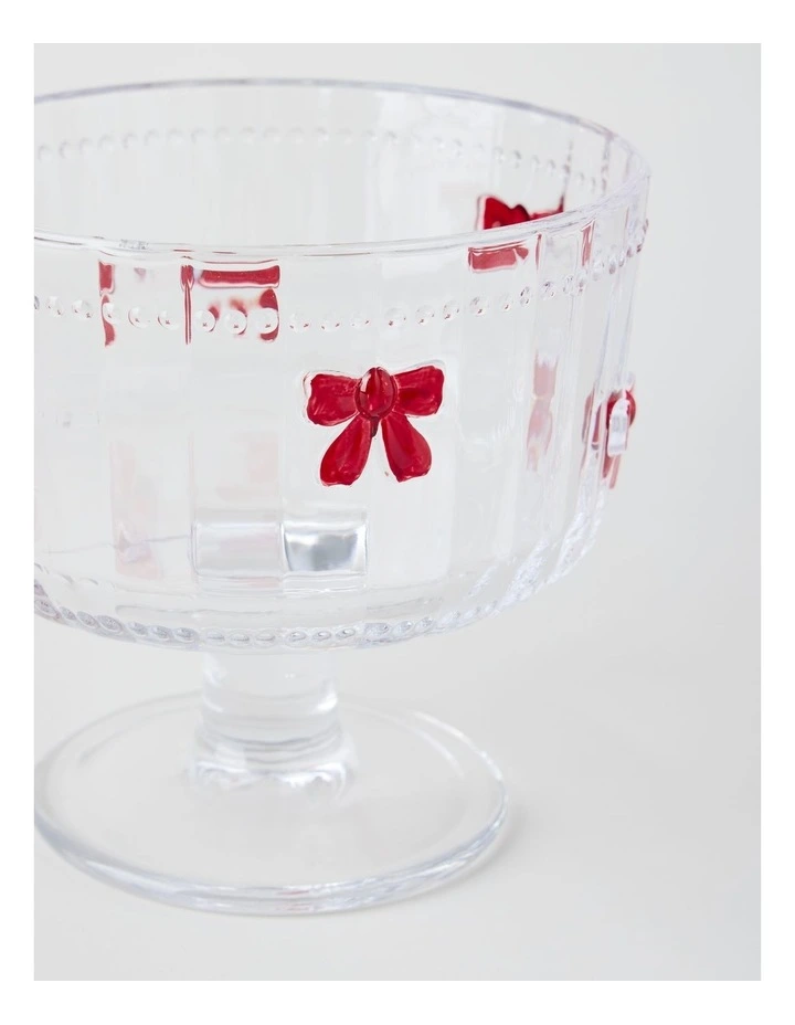 Embossed Bow Trifle Bowl in Red image 2